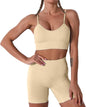 Women Seamless Yoga Set 2 Piece Workout Sport Bra with High Waist Shorts Legging Outfit Tracksuit.